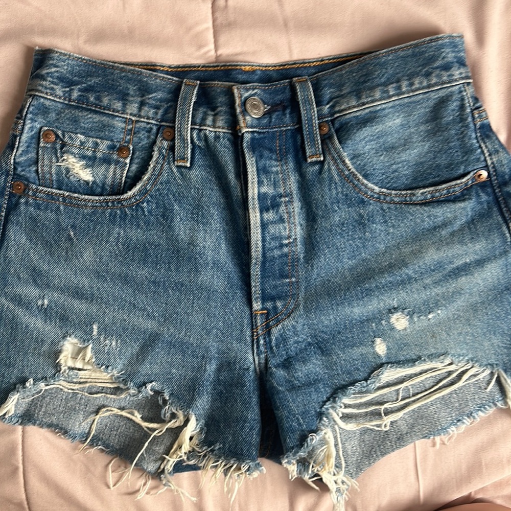 Levi's 501 Ripped Denim Shorts
